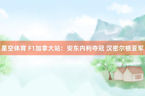 星空体育 F1加拿大站：安东内利夺冠 汉密尔顿亚军